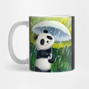 Panda with Leaf Umbrella Mug